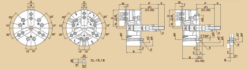 CL - 3-Jaw Solid Power Chucks Specifications