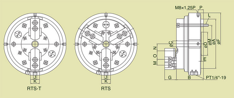 RTS-T - 2-Jaw Rotary Air Chuck Fixture