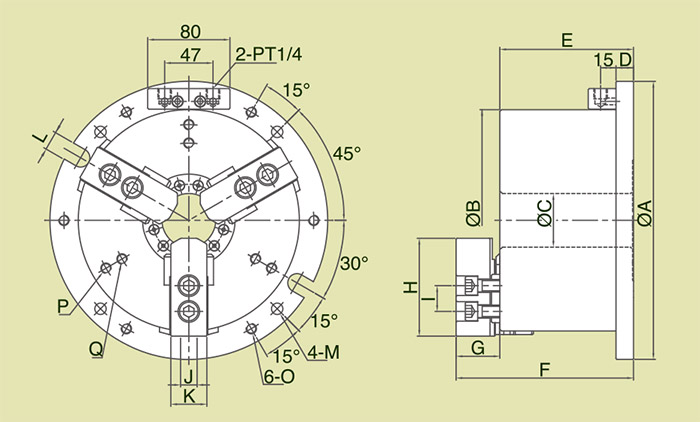 MB - Large Through Hole Power Chuck Fixture Specification